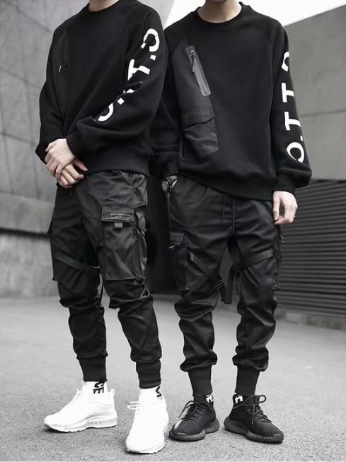 Harajuku Style Multi-Pocket Casual Loose Fit Pants