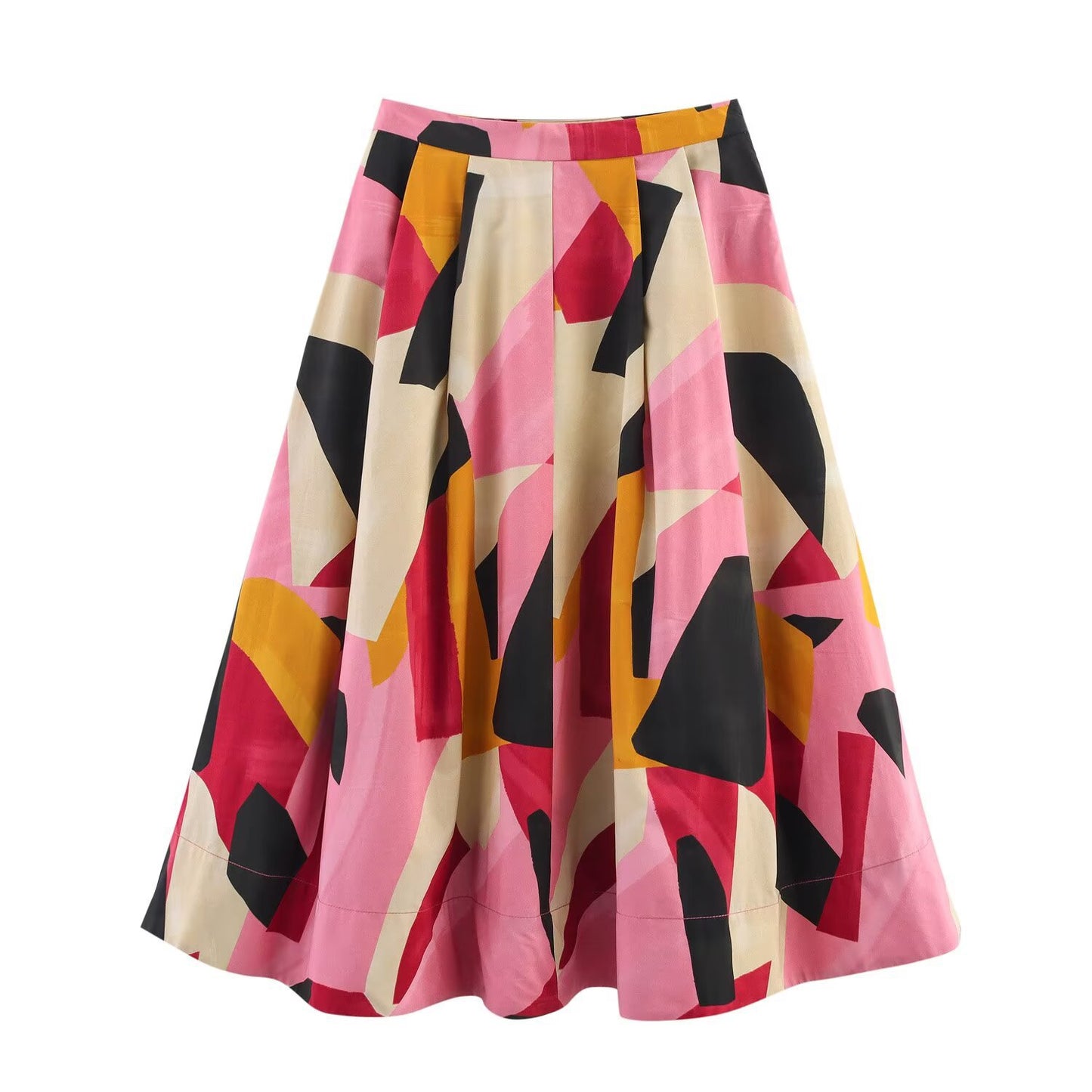 Harajuku Style Printed Midi Skirt for Women