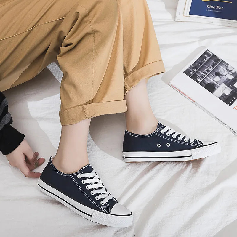 Harajuku Style Lace Up Round Toe Sneakers