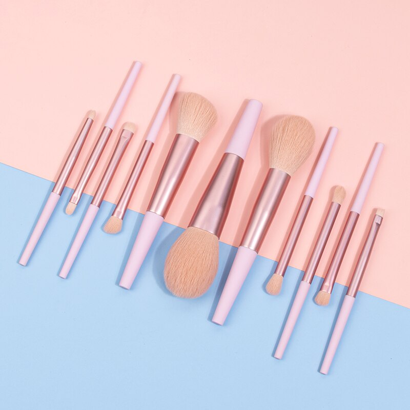 11pcs Harajuku Style Makeup Brush Set - Professional Natural Hair