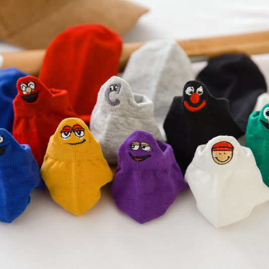 Playful Candy Color Ankle Socks for Women