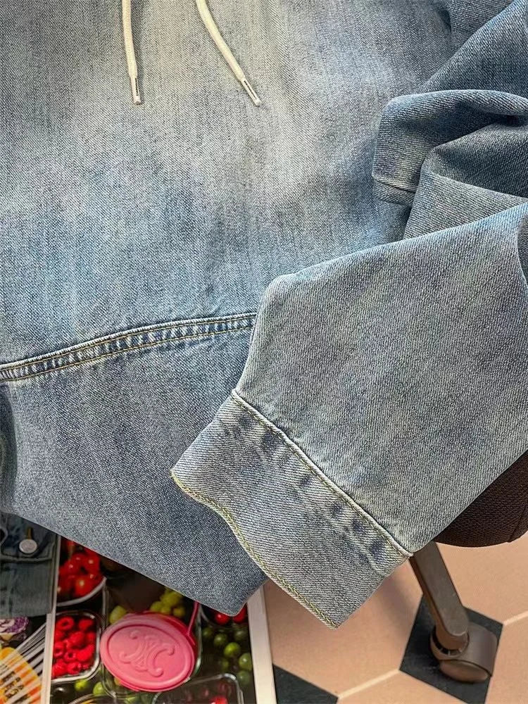 Vintage Denim Hoodies for Women - Harajuku Style