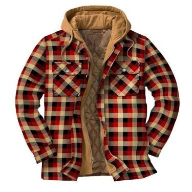 Men's Harajuku Plaid Jacket - Cotton 3D Printed Coat