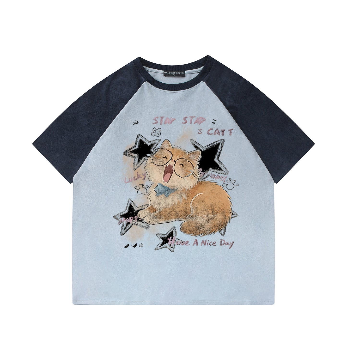 Funny Eyes Orange Cat Short Sleeve — Harajuku Street-Ready Tee