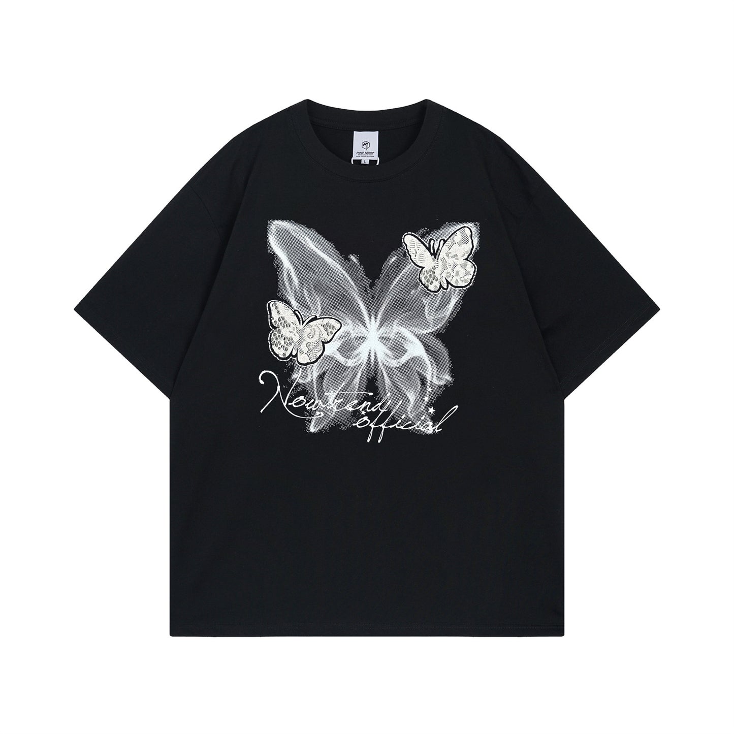 Harajuku Style Lace Butterfly Short Sleeve T-Shirt