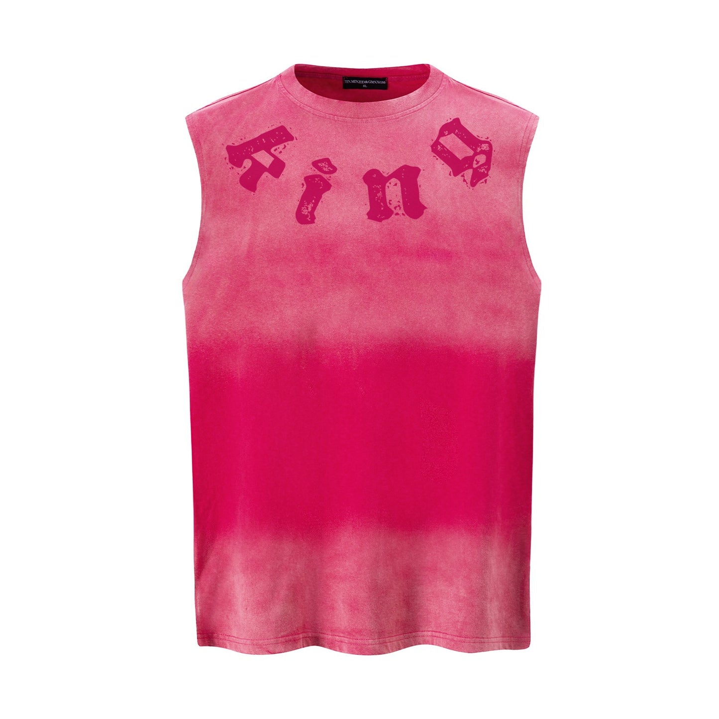Harajuku Gradient Letter Printed Vest — Loose Cotton Blend Summer Top