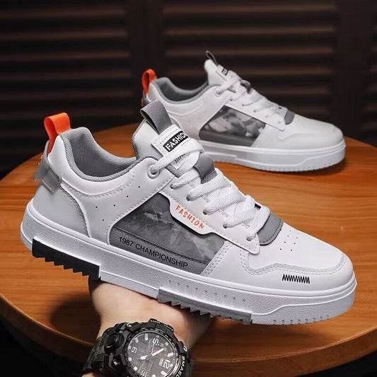 Harajuku-Inspired Breathable White Sneakers for Men