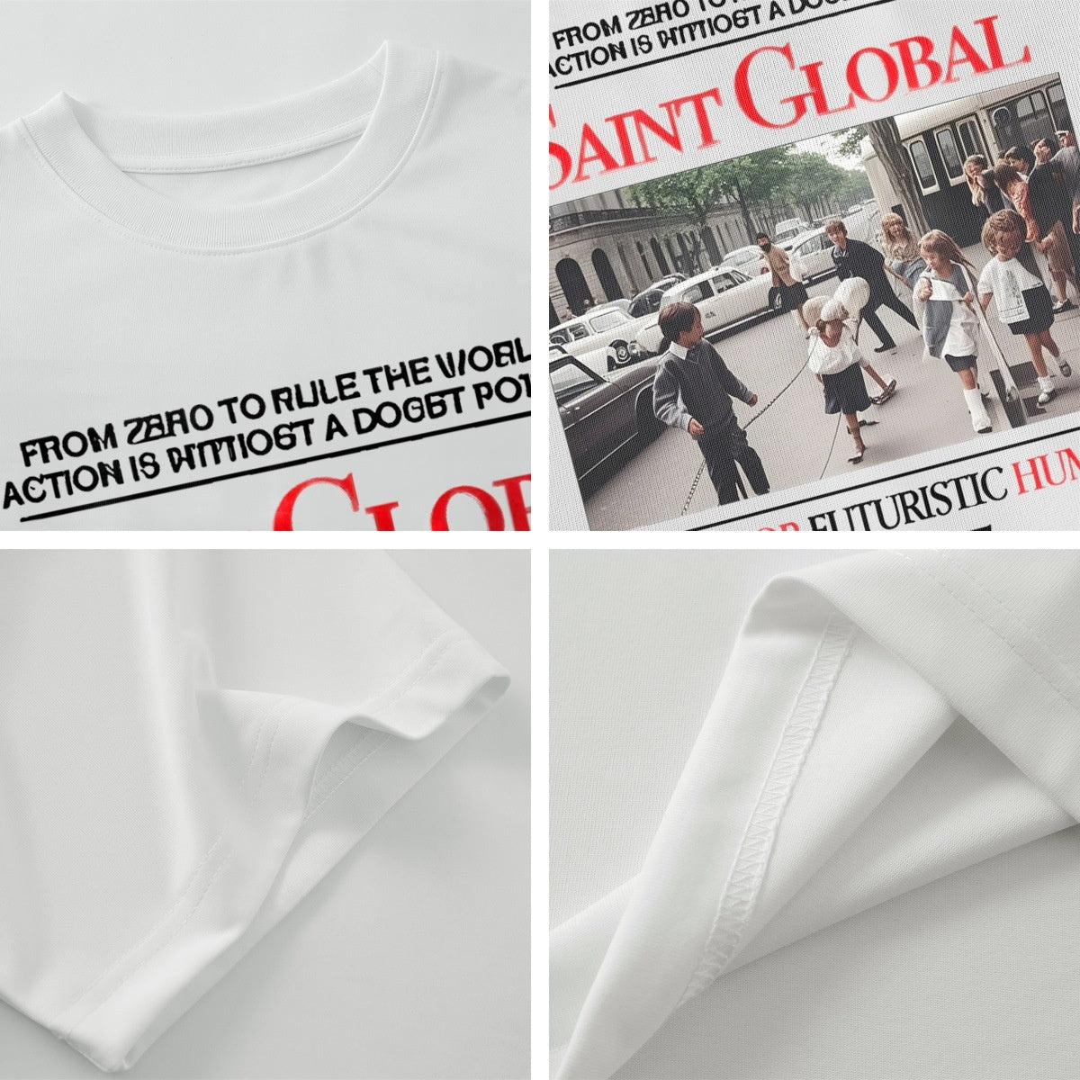 Harajuku Street Style Portrait Print T-Shirt for Men & Women