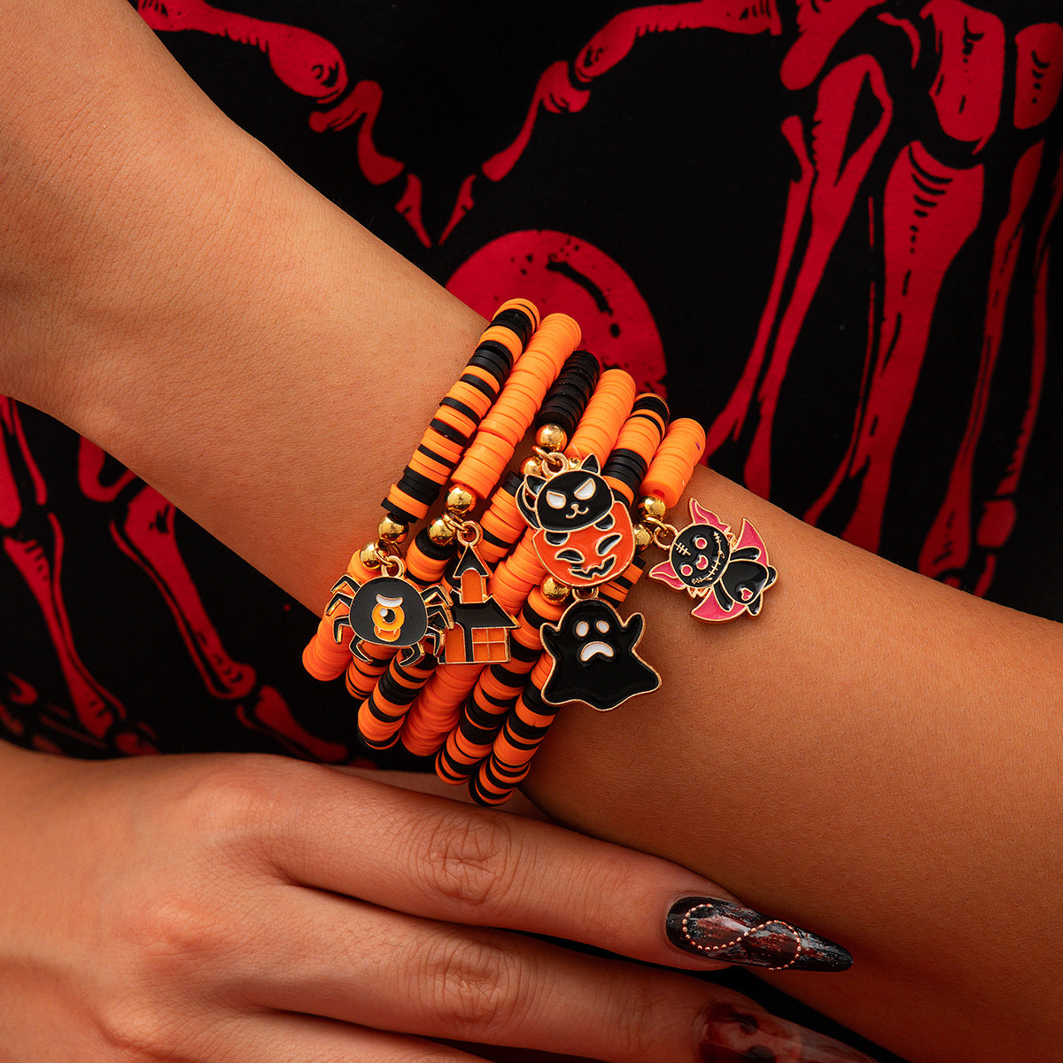 Gothic Pumpkin Charm Bracelet - Harajuku Style