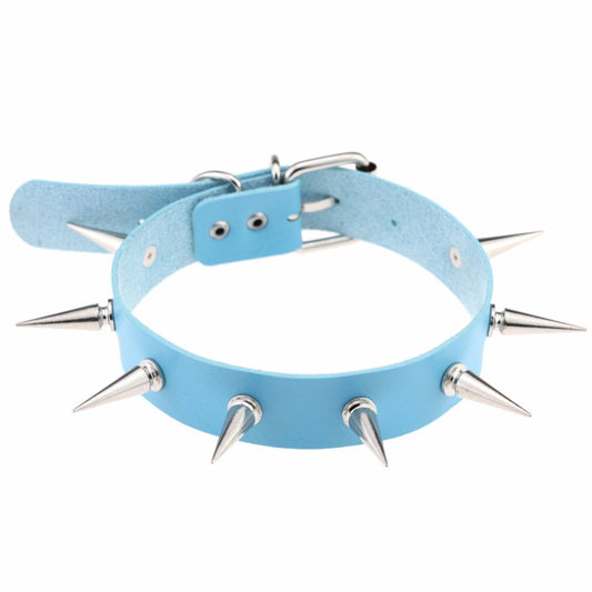 Gothic Black Spike Choker Belt for Women