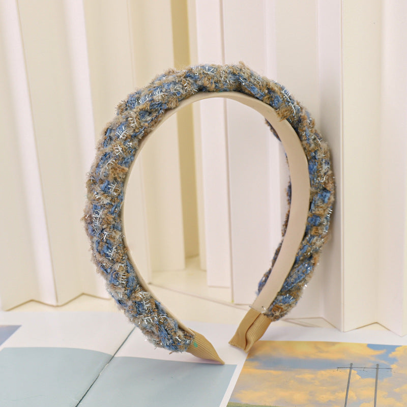 Autumn and Winter Plaid Woolen Headband