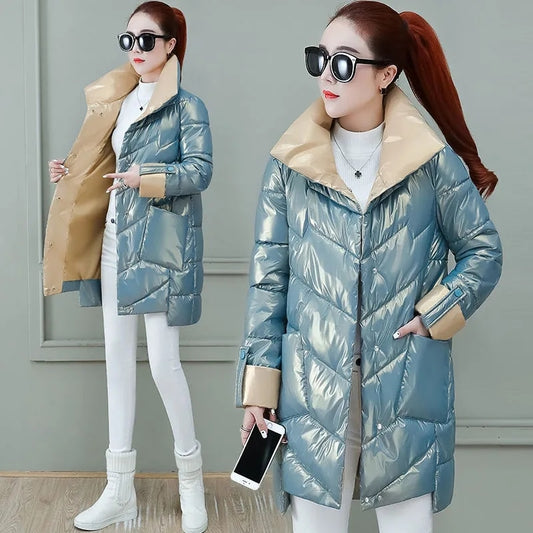 Harajuku Style Women's Windproof Quilted Hooded Parka