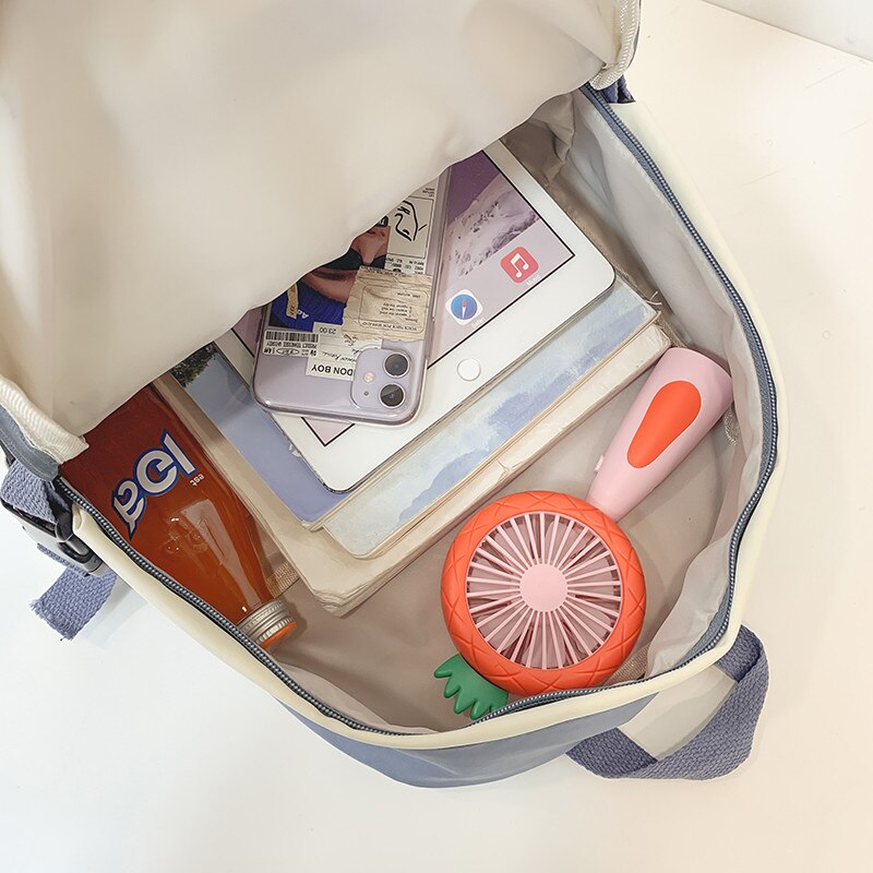 New Panelled Waterproof Nylon Women Backpack