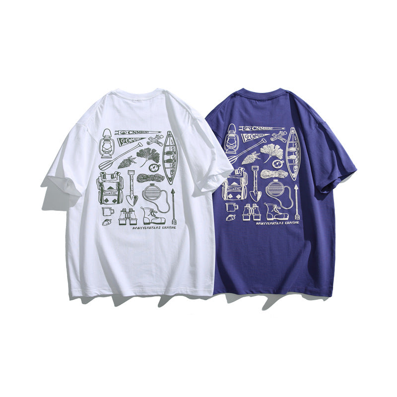 Harajuku Style Printed Loose Fit T-Shirt for Men & Women