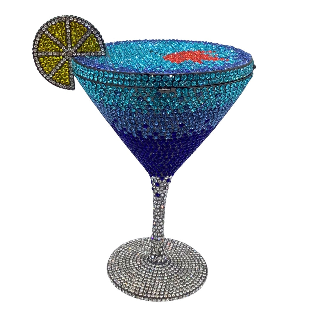 Diamond Studded Cocktail Tall Cup Handheld Bag