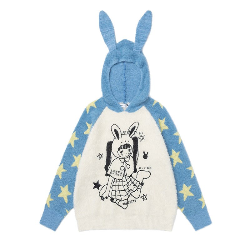 Anime Star Hoodie Women Soft Loose Knitwear Top