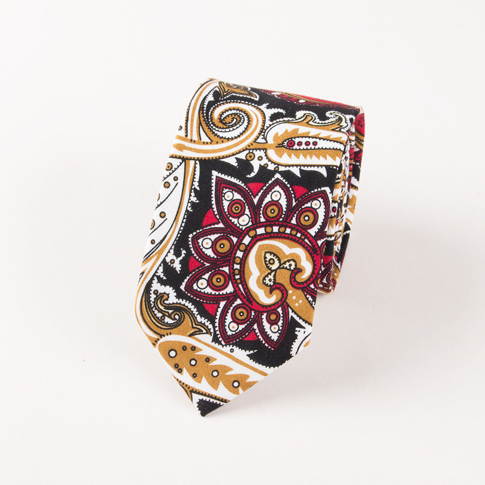 Men's Cotton Floral Print Wedding Tie
