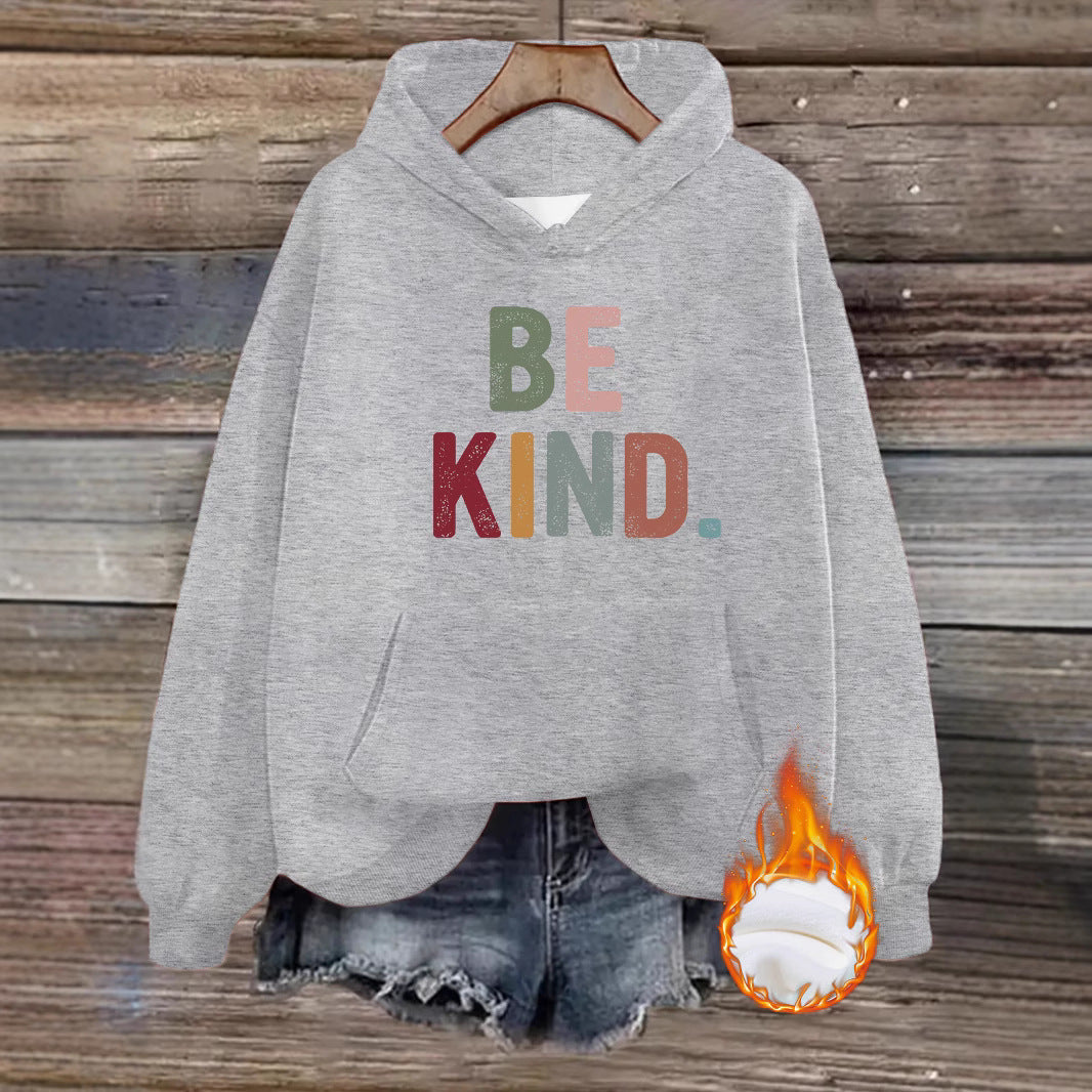 Hooded Long Sleeve Fleece Hoodie with Kangaroo Pocket