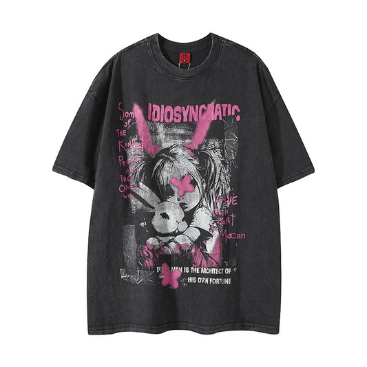 Retro Cartoon Rabbit T-Shirt for Couples