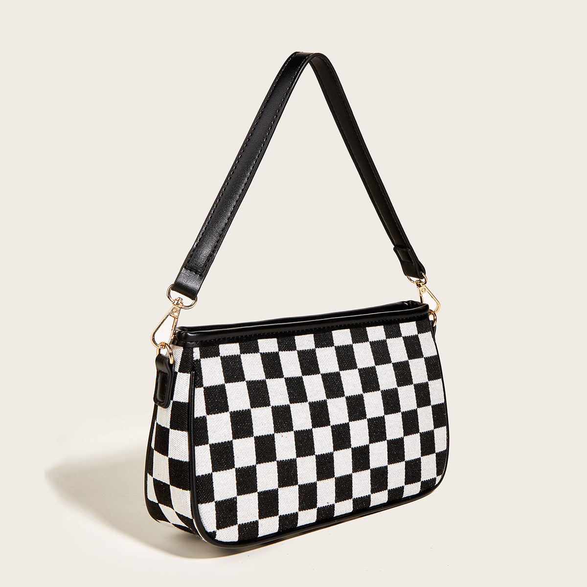 Harajuku Style Black and White Checkerboard Bag