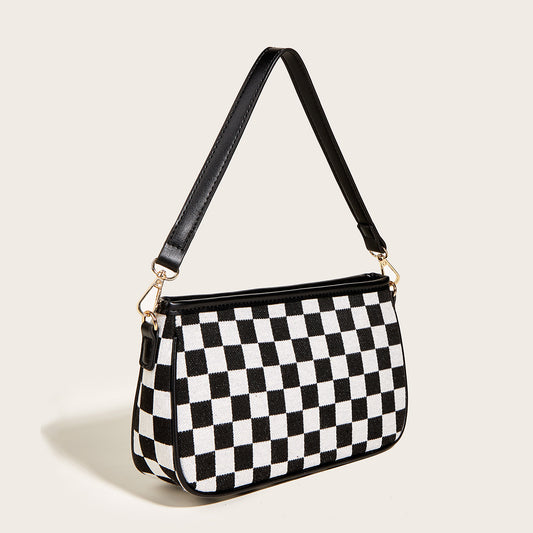 Harajuku Style Black and White Checkerboard Bag