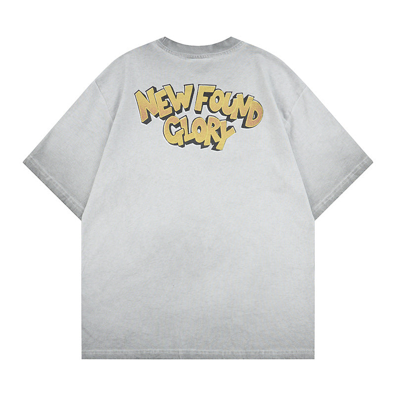 Hardcore Rock Band Short-Sleeved Tee — Harajuku Street Style Cotton Blend