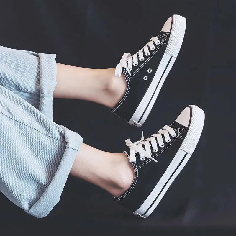 Harajuku Style Lace Up Round Toe Sneakers