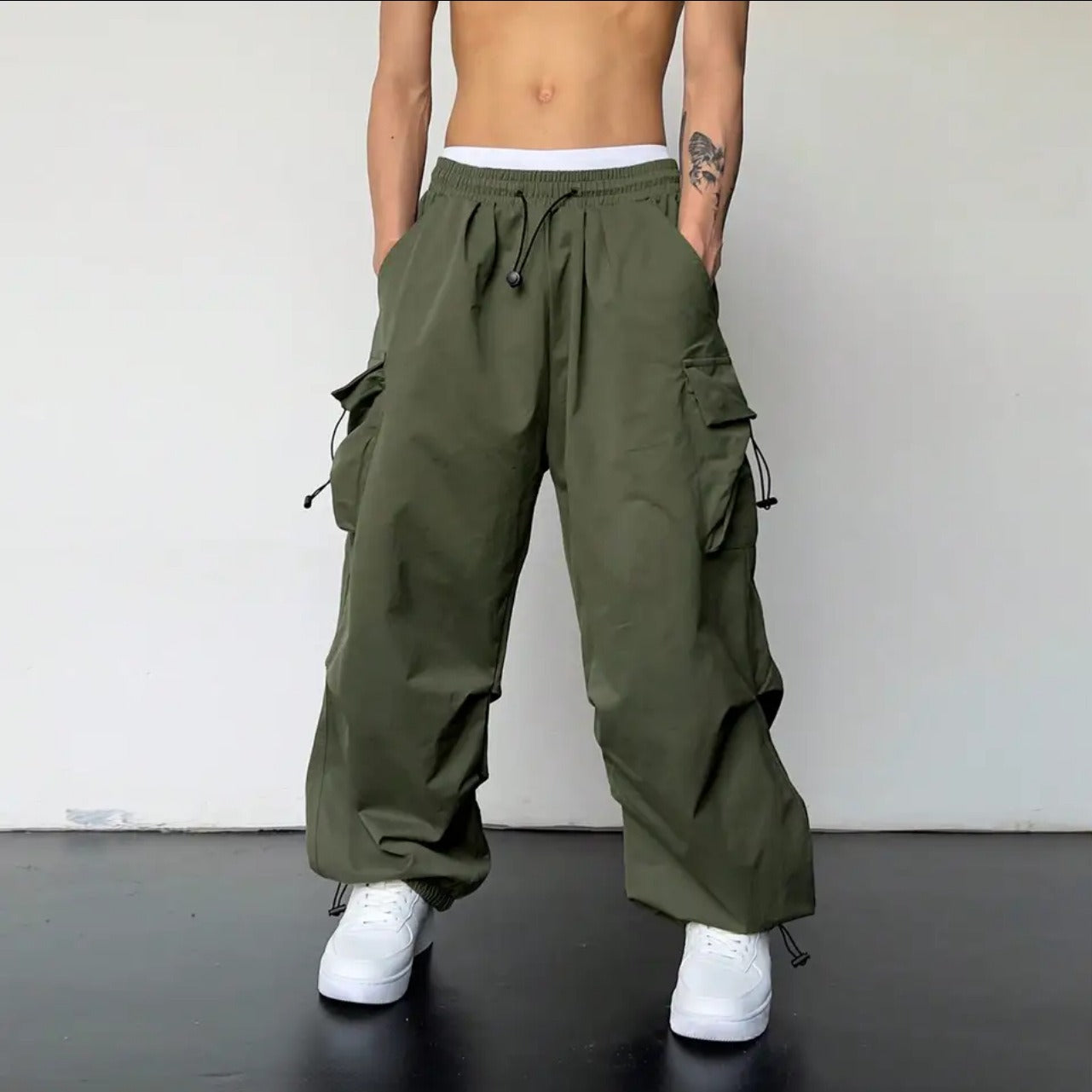 Men's Harajuku Style Loose Straight Overalls