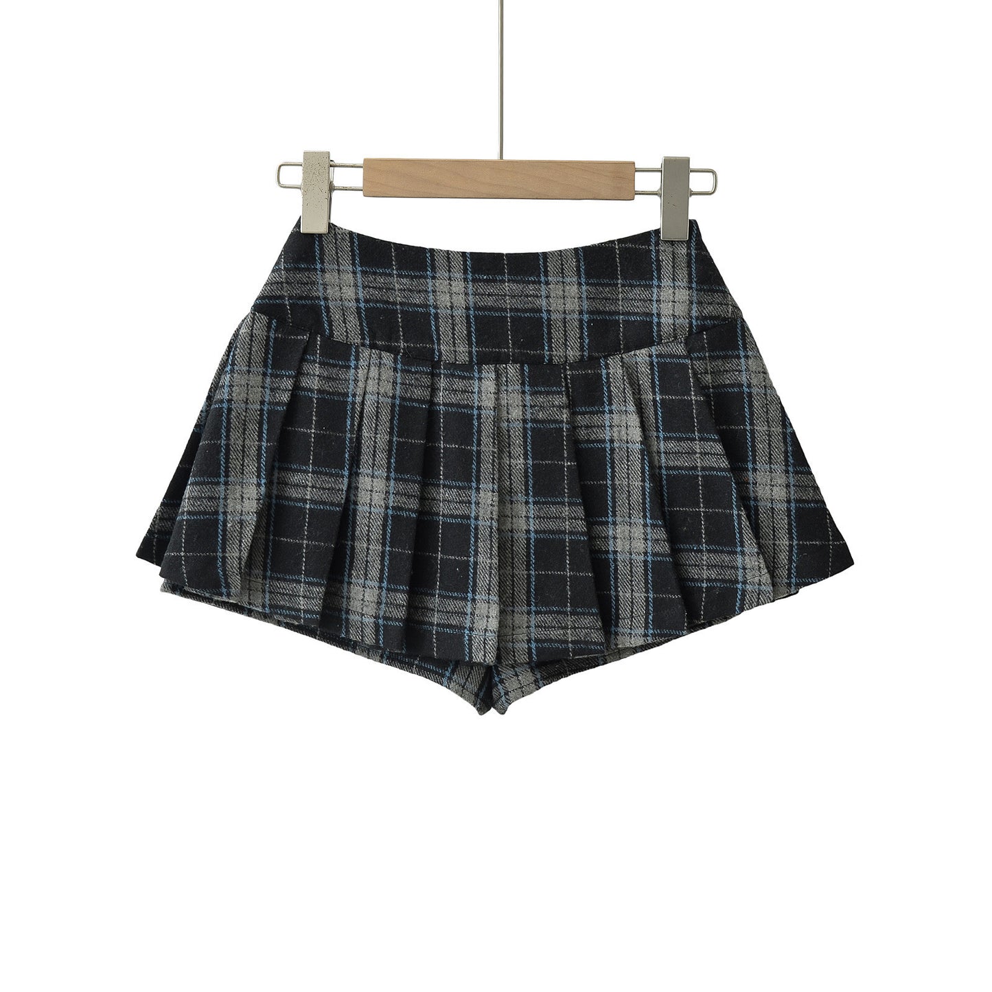High Waisted Plaid A-Line Skirt
