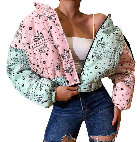 Harajuku Style Colorblock Long Sleeve Zipper Jacket