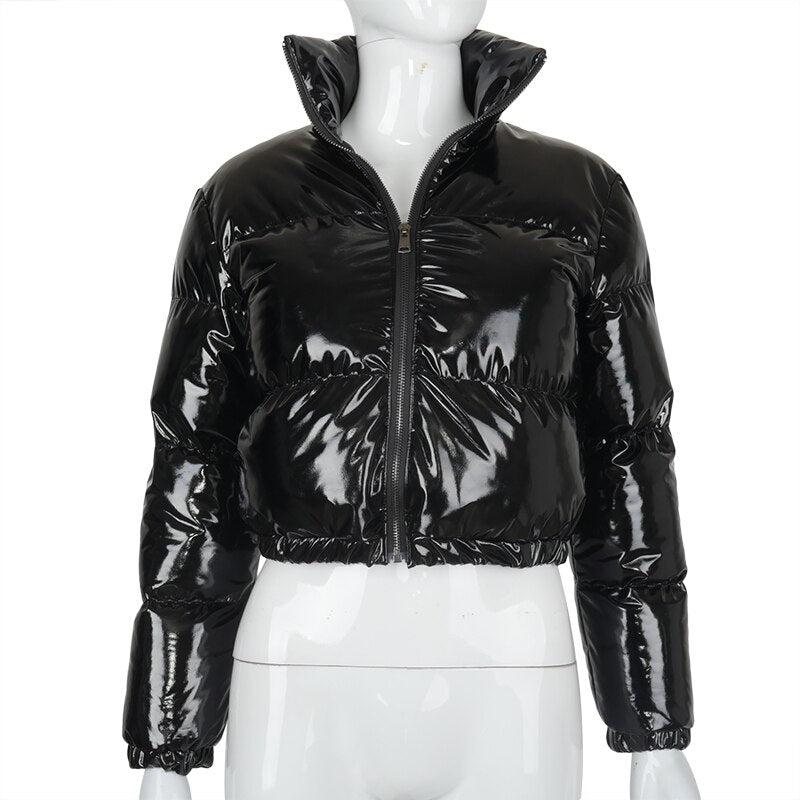 Harajuku Style Long Sleeve Zip Up Bubble Puff Parka