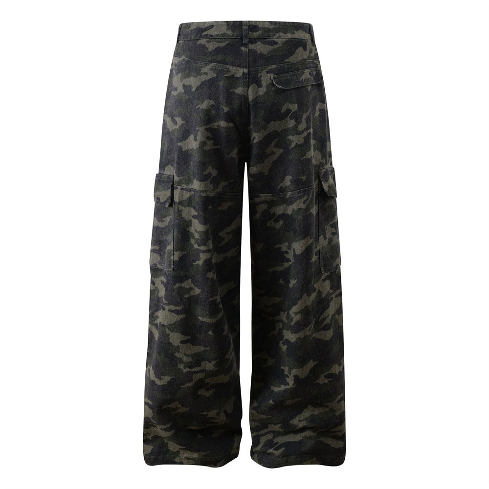 Trendy Retro Camouflage Multi-Pocket Cargo Pants for Men
