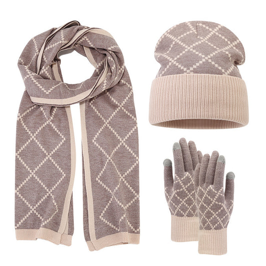 Harajuku Style Knitted Hat, Glove & Scarf Set for Winter
