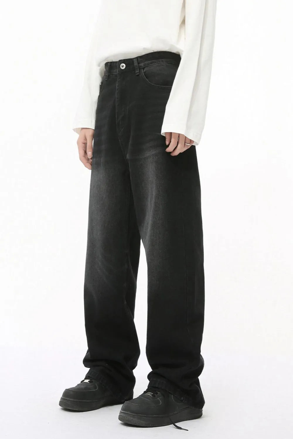 High Rise Wide Leg Casual Jeans - Harajuku Style