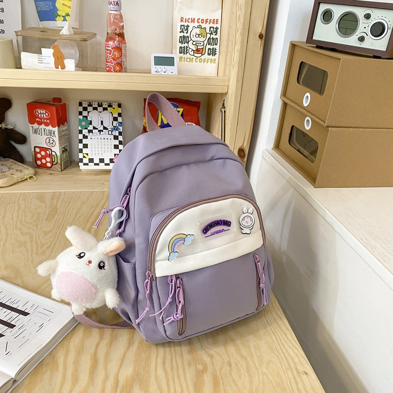 Harajuku Style Contrast Color Backpack for Students