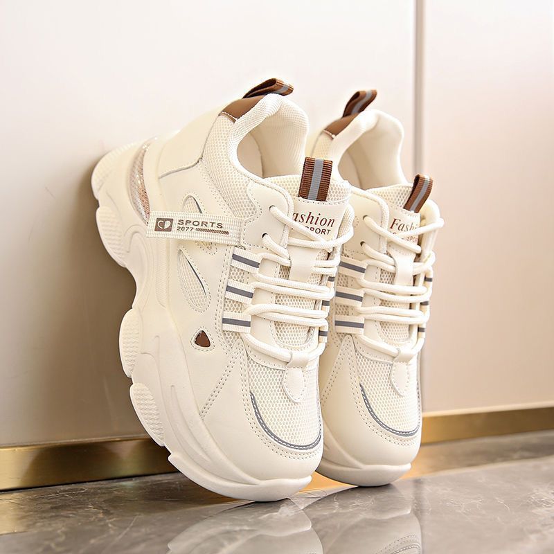 Real Leather Raised Dad Shoes with Air Cushion