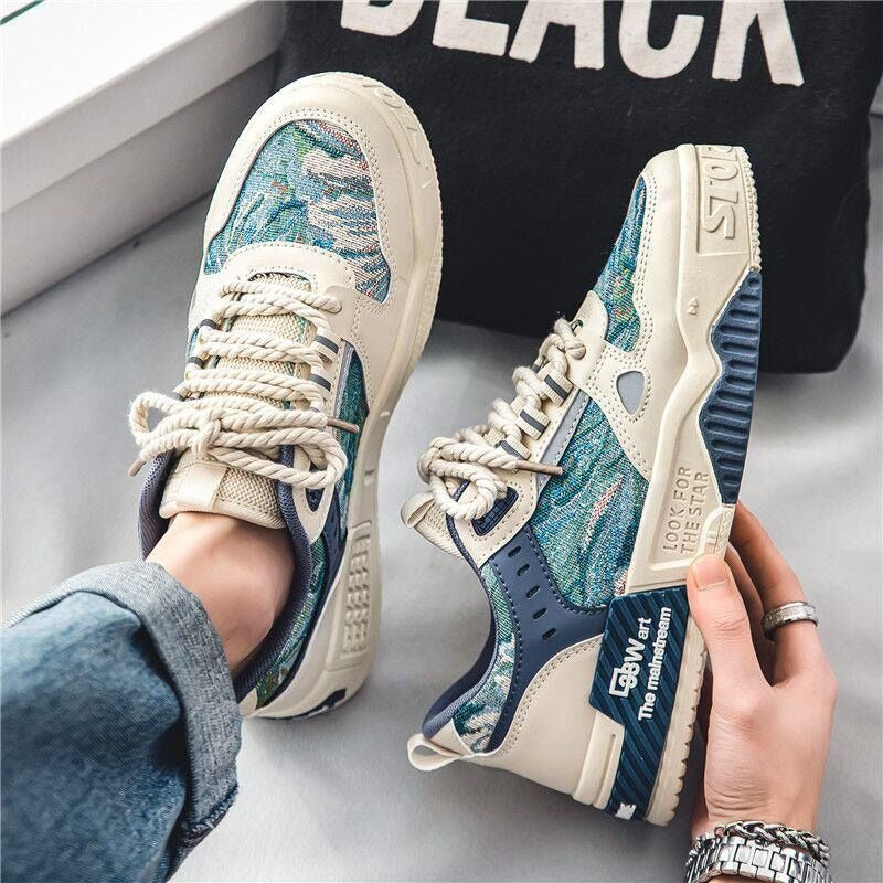 Men's Playful Breathable Canvas Shoes - Trendy Dad Sneakers
