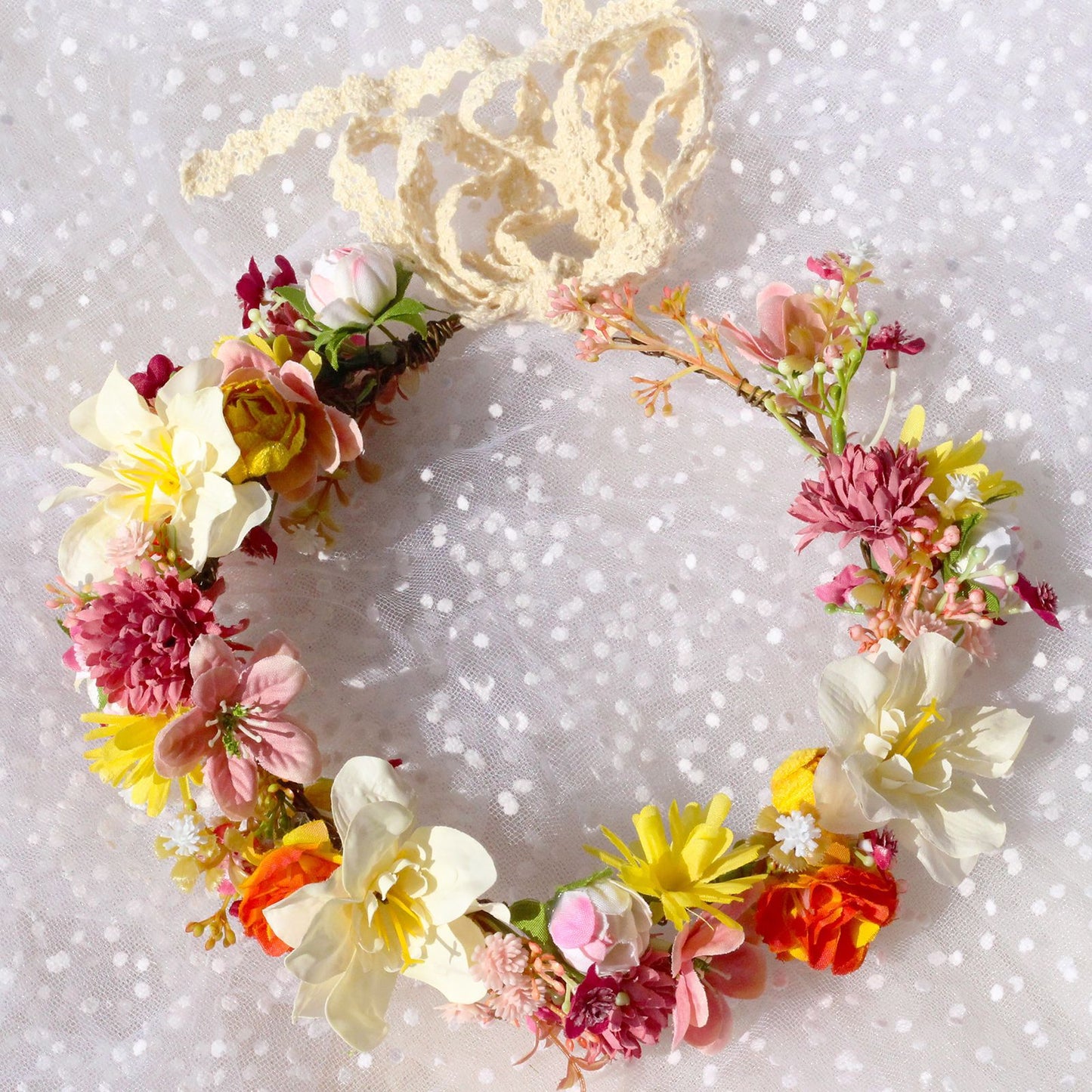 Autumn Flower Wreath Headwear