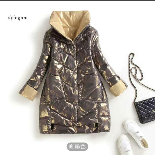 Harajuku Style Women's Windproof Quilted Hooded Parka