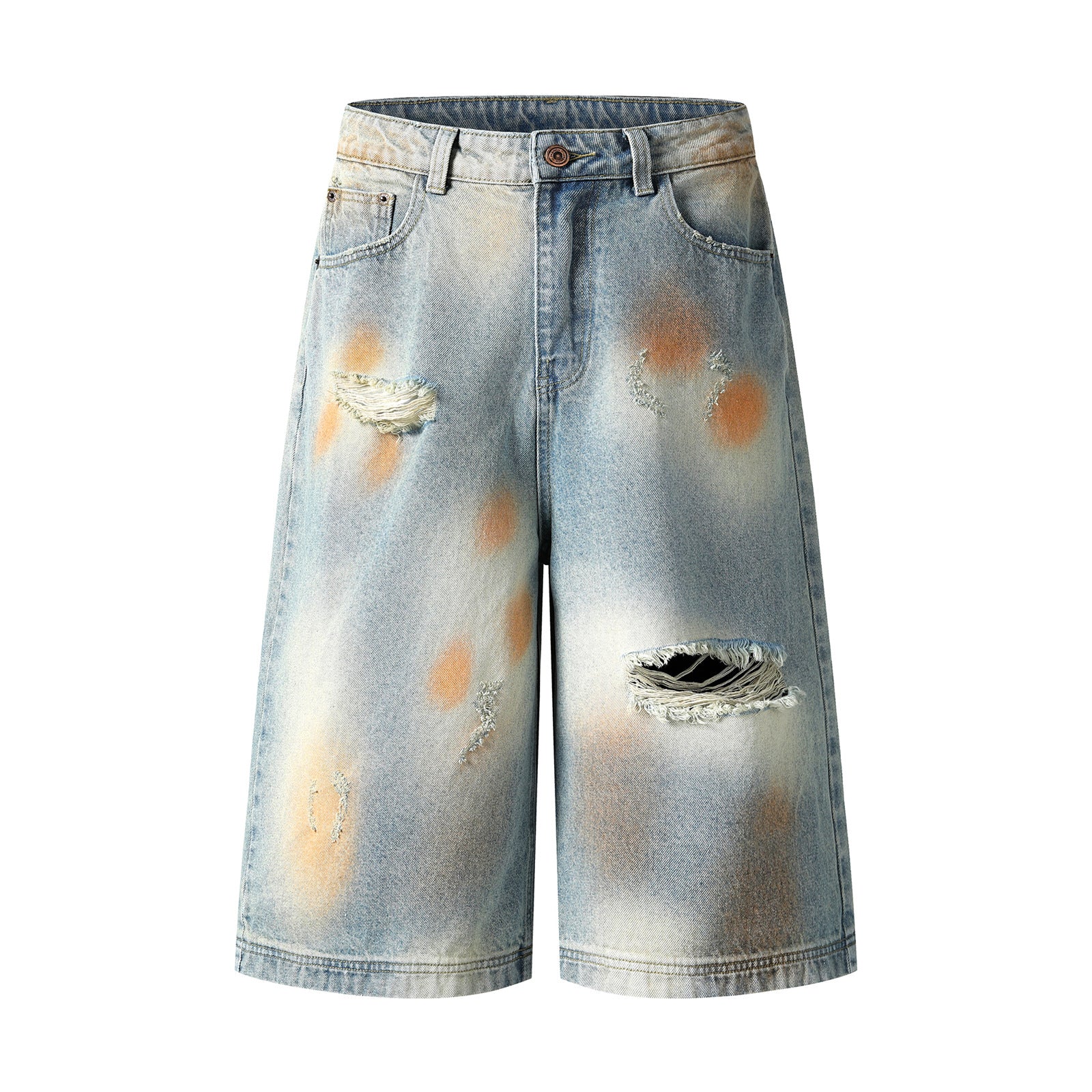 Design Sense Rusty Cut-Off Wide-Leg Denim Pants