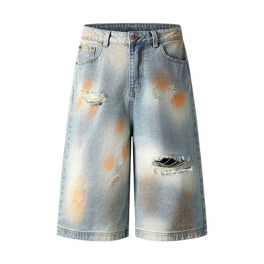 Design Sense Rusty Cut-Off Wide-Leg Denim Pants