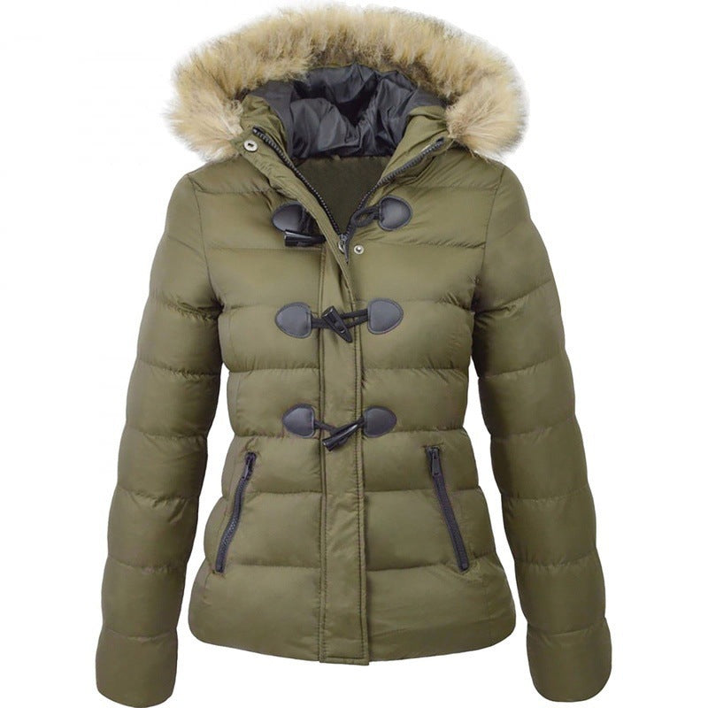 Harajuku Style Cotton Warm Coat with Horn Button