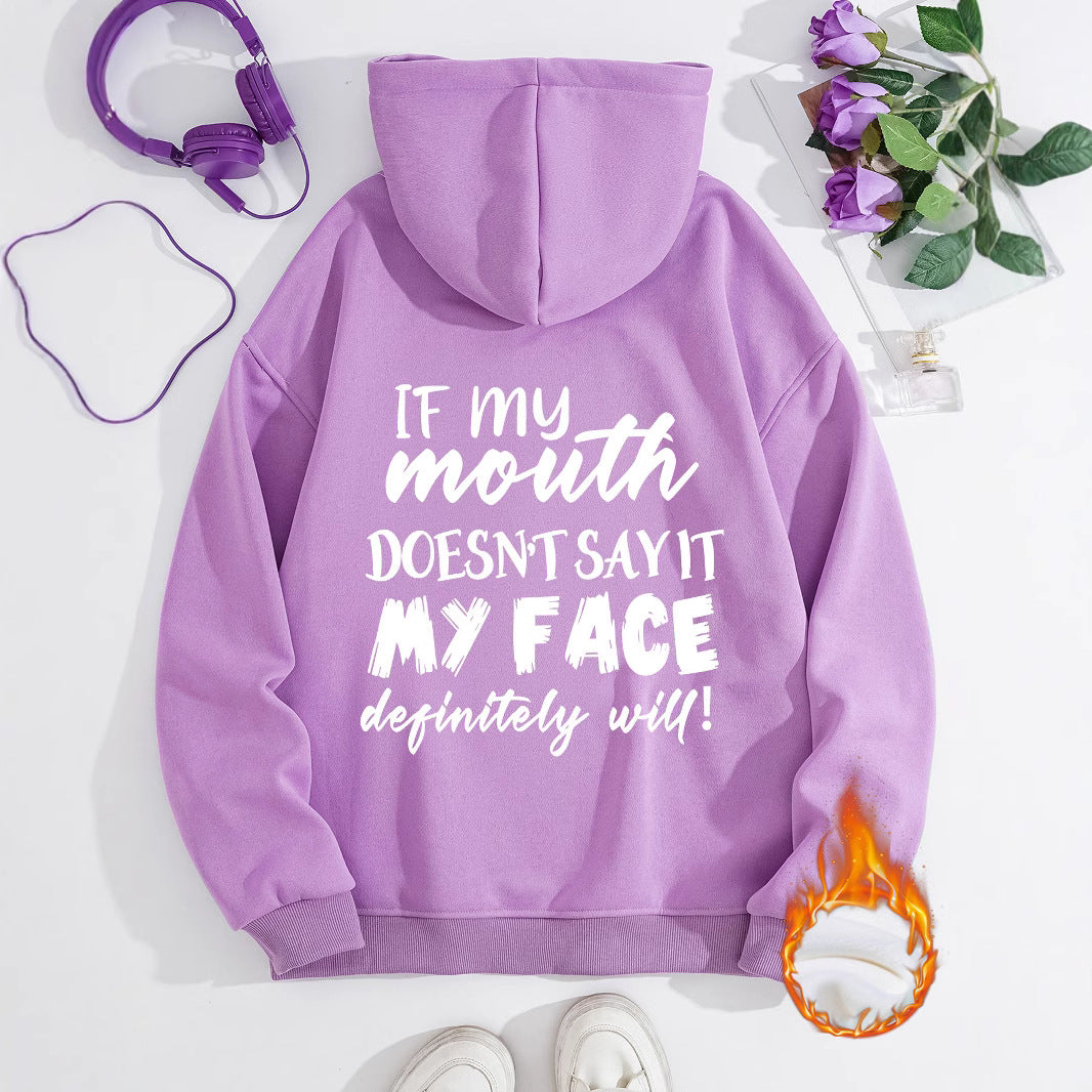 Mouth My Face Printed Hoodie