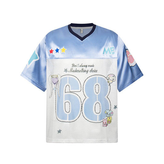 Design Sense Niche American Retro V-Neck Football Jersey