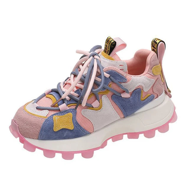 Harajuku Style Breathable Platform Sneakers for Women