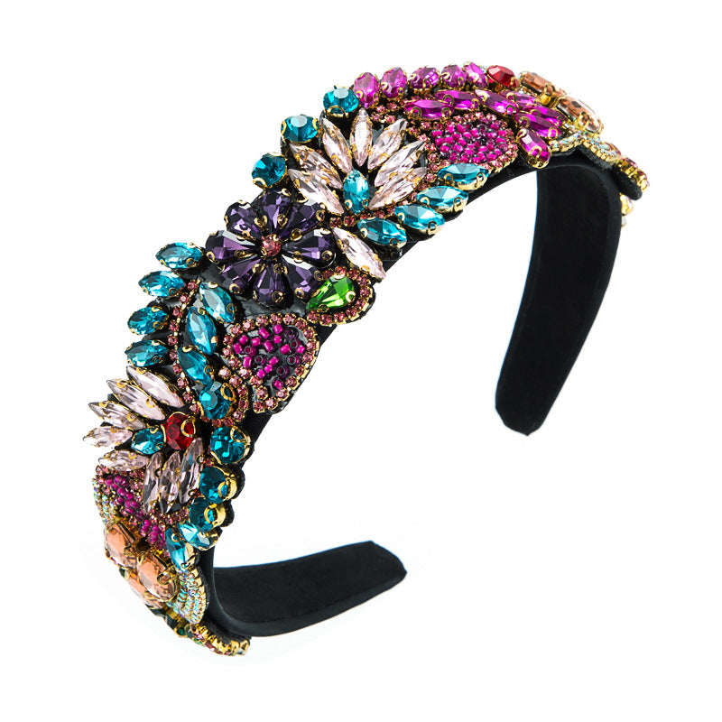 Baroque Retro Stained Glass Flower Headband