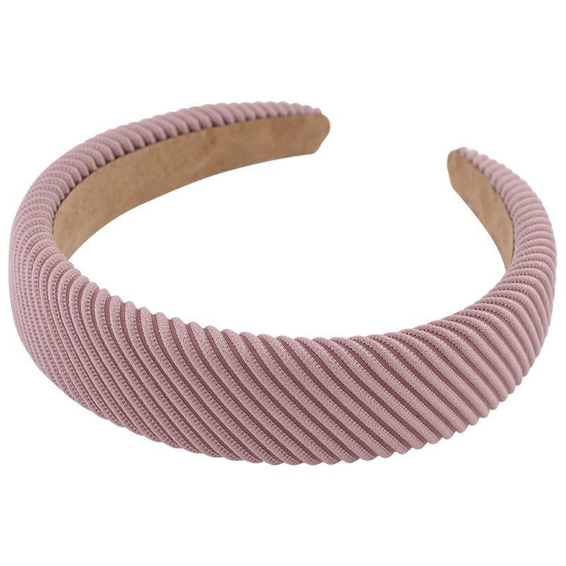 Diagonal Striped Wide-Brimmed Sponge Headband