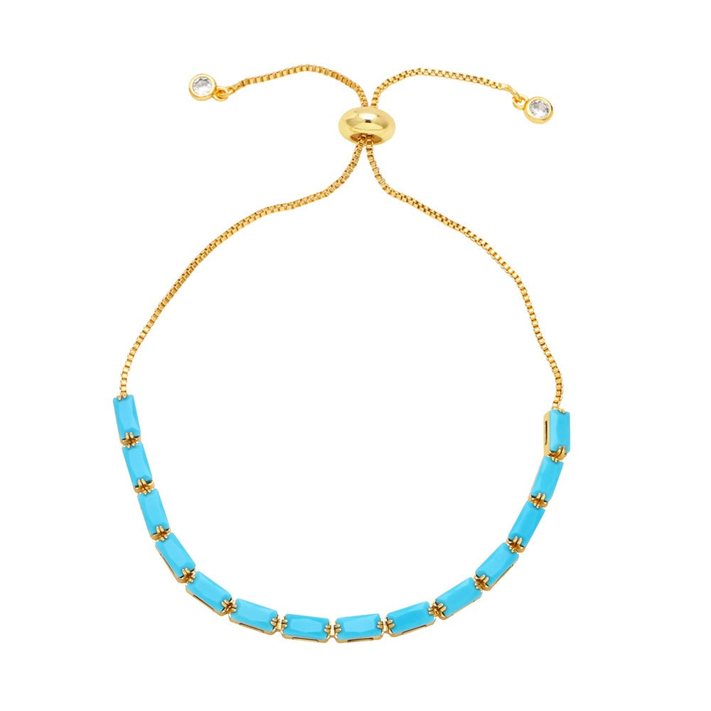 Playful Colorful Zircon Geometric Bracelet for Girls