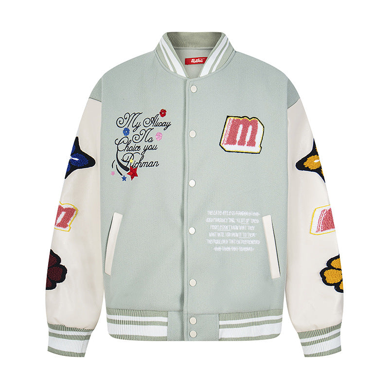 Color-Blocking Varsity Jacket