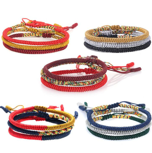 10pcs Multi Color Tibetan Buddhist Good Luck Charm Bracelets